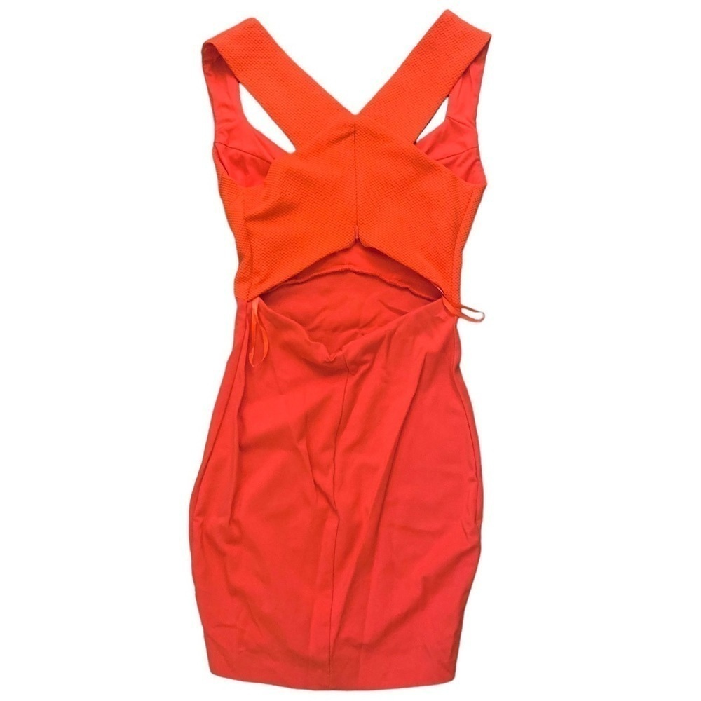 Dynamite hot orange red bodycon mini dress with criss cross back size XS​​​​​​ - Picture 3 of 8